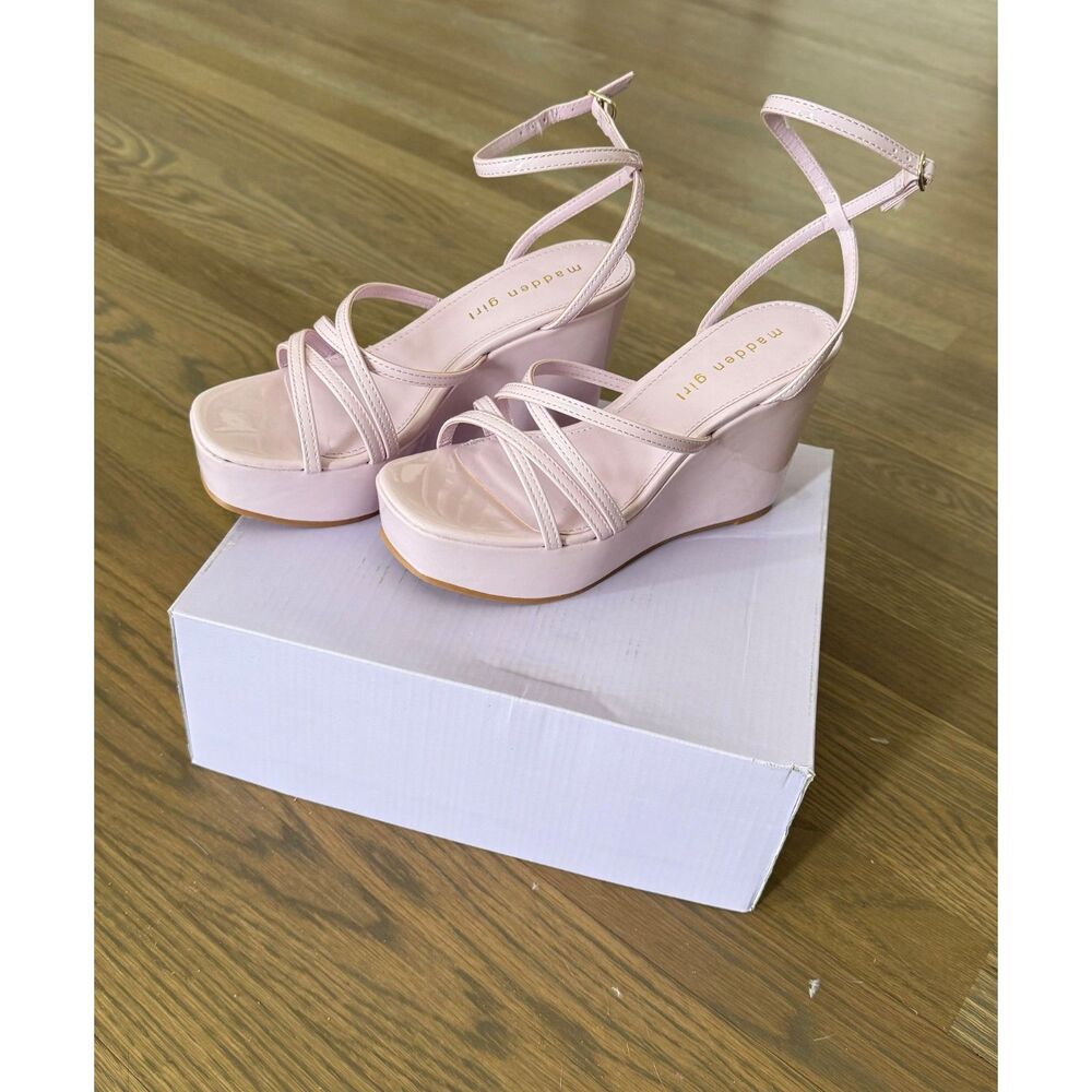 Madden Girl Lavender Strappy Platform Wedge Sandals - Picture 5 of 5